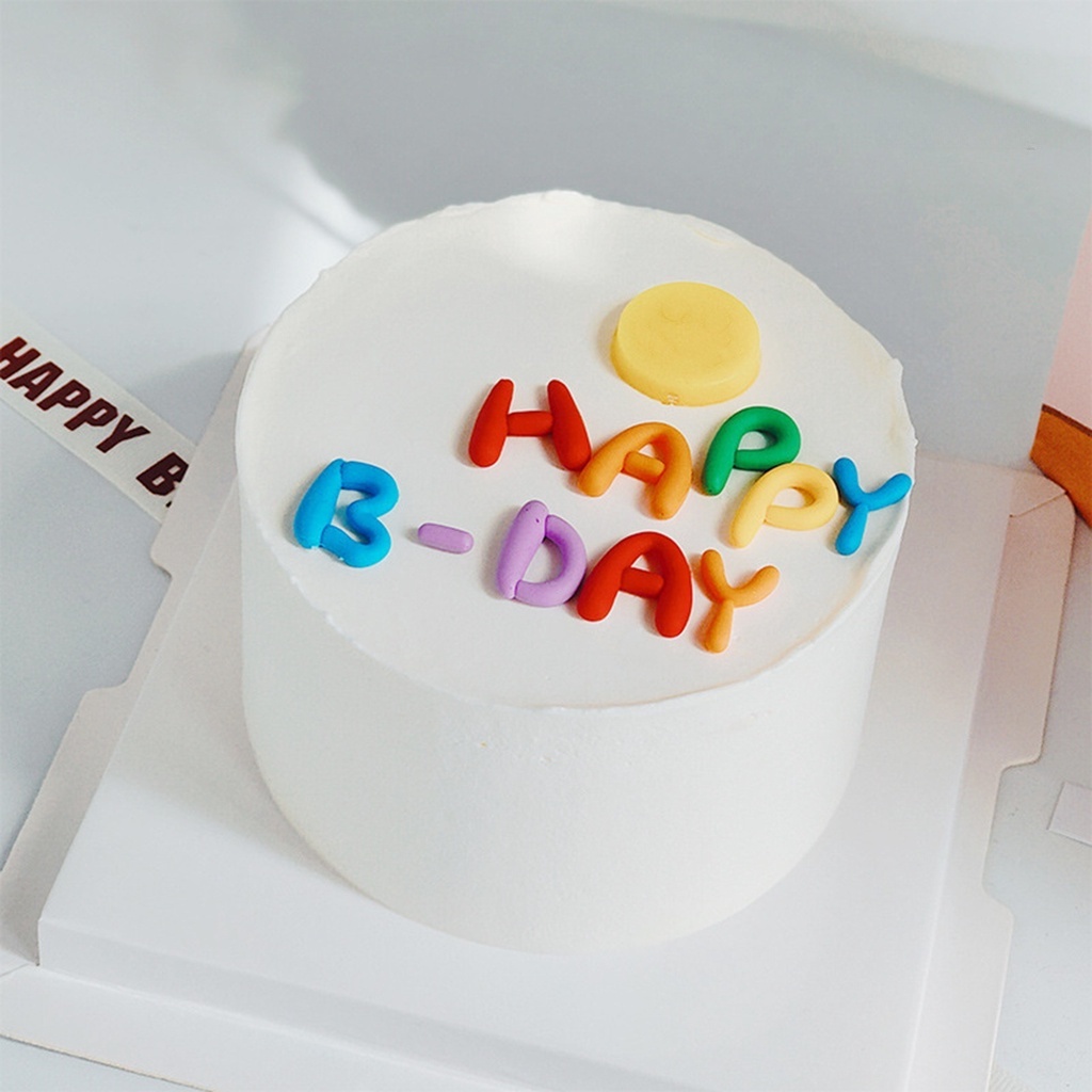 Que Cắm Trang Trí Bánh Kem Chữ Happy Birthday Nhiều Màu Sắc Phong Cách Hàn Quốc