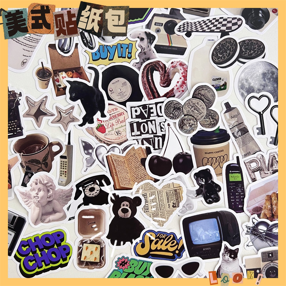 Sticker Dán Trang Trí Điện Thoại Phong Cách Vintage