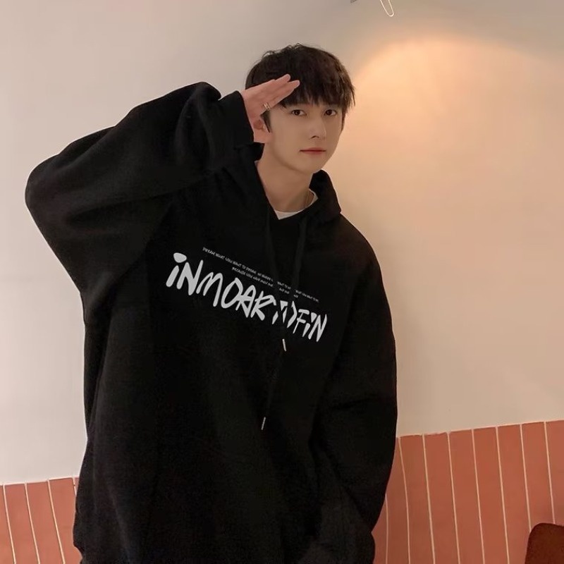 Áo Hoodie Tay Dài Dáng Rộng In Chữ Màu Nâu Phong Cách Mỹ Cổ Điển Thời Trang Cho Nam Và Nữ Size M-5XL