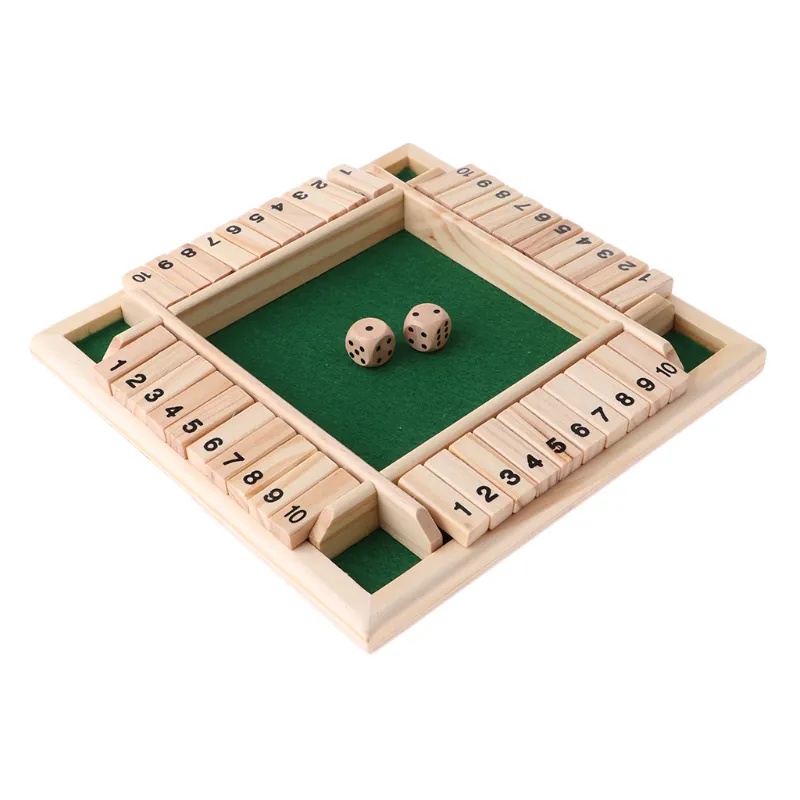 Deluxe Dice Board Box Game Set 10 Numbers Four Sided Shut Party Club Drinking Games Interesting family game