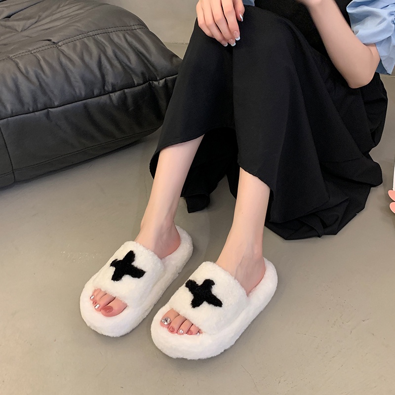 Dép bông ATIKOTA đế dày mềm mại nhẹ nhàng đi trong nhà ngoài trời cho nữ