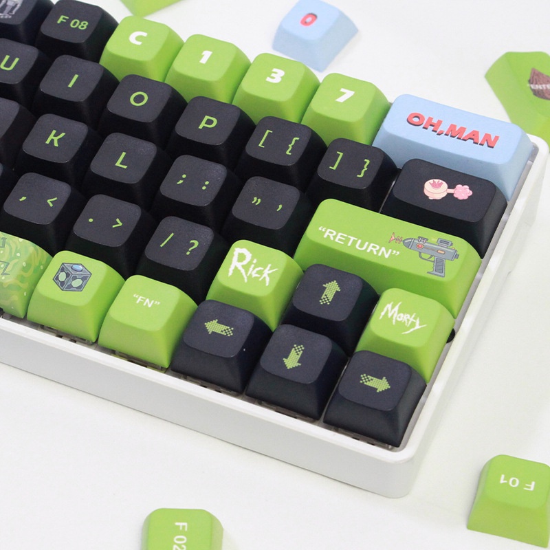 Rick và Morty Keycaps XDA Profile Anime dễ thương PBT Dye Sub Bàn phím cơ học Keycap