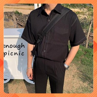 Áo sơ mi tay ngắn hidelove cvc - giá sỉ unisex