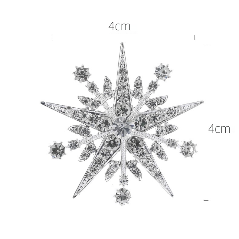 Ghim Cài Áo Hình Bông Tuyết Đính Đá Bằng Hợp Kim Thời Trang