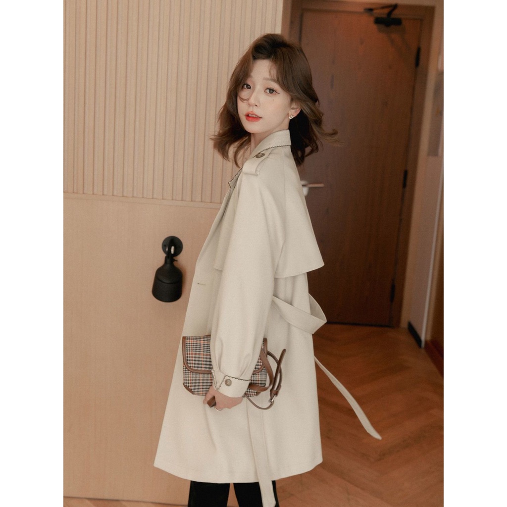 Áo Khoác Gió Tay Dài Phong Cách Phương Tây Thời Trang Xuân Thu Mới 2023