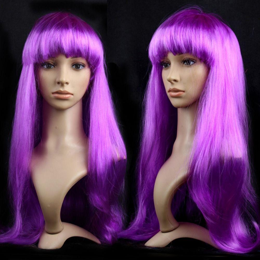 Dans Tóc Giả Dài Thẳng Mềm Mại Màu Xanh Dương Hóa Trang Nhân Vật Truyện Tranh Và Cẩm Chướng