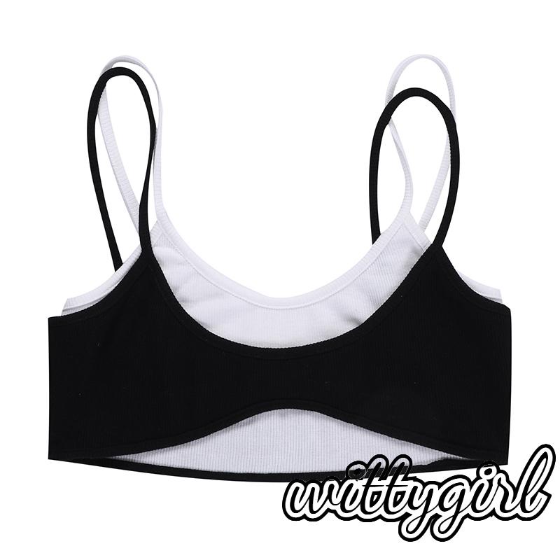 Witty-women Áo hai dây không tay áo hở lưng vá mỏng vừa vặn tập luyện vest cho party club