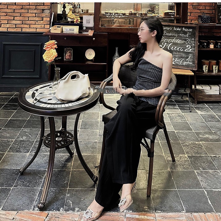 Áo Kiểu Dáng Thẳng Hở Vai Họa Tiết Kẻ Sọc Thời Trang Thu Đông Zara 223067155