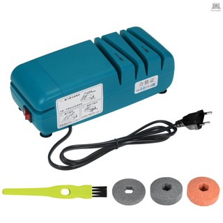 Professional Electric Knife Sharpener for Straight Serrated Knives and Kitchen Shears with 3 Stage Diamond Sharpening Wheel for Sharp Durable Edges With 3 Replaceable Sanding Wheel and Clean Brush