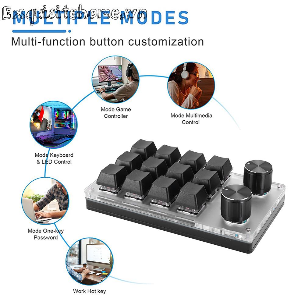 Bàn phím chơi game tùy chỉnh macro 12 phím + bàn phím cơ có thể lập trình