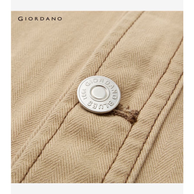 Áo khoác nam GIORDANO 18073601 có túi cổ lật phối màu tương phản thời trang dành cho nam