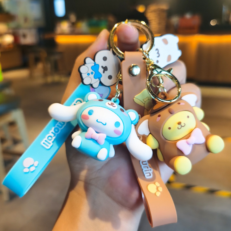 Mặt dây chuyền hoạt hình dễ thương sanrio kuromi keychain doll chain couple gift đồ trang trí xe hơi mặt dây chuyền cặp đôi