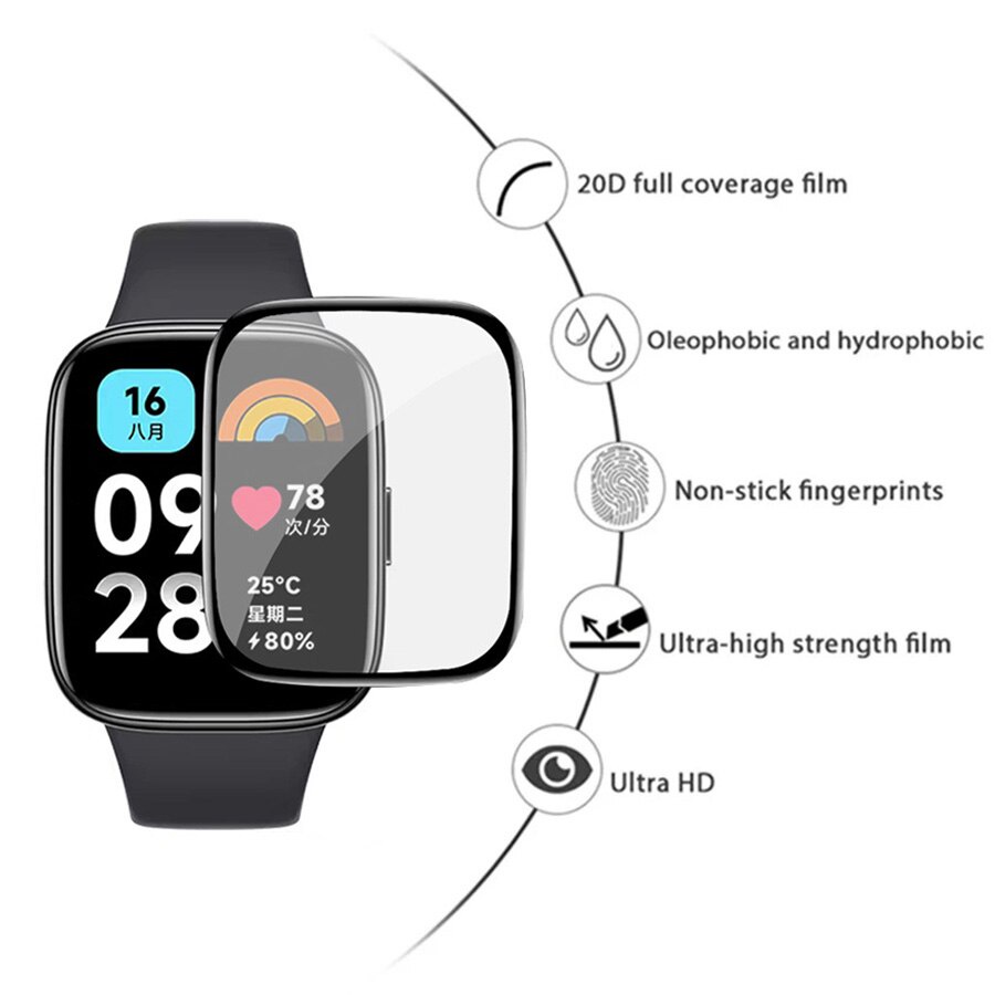 Bảo vệ toàn màn hình cho redmi watch 3 lite, phim bảo vệ mềm cho đồng hồ thông minh redmi watch 3 active 2 lite không phải kính