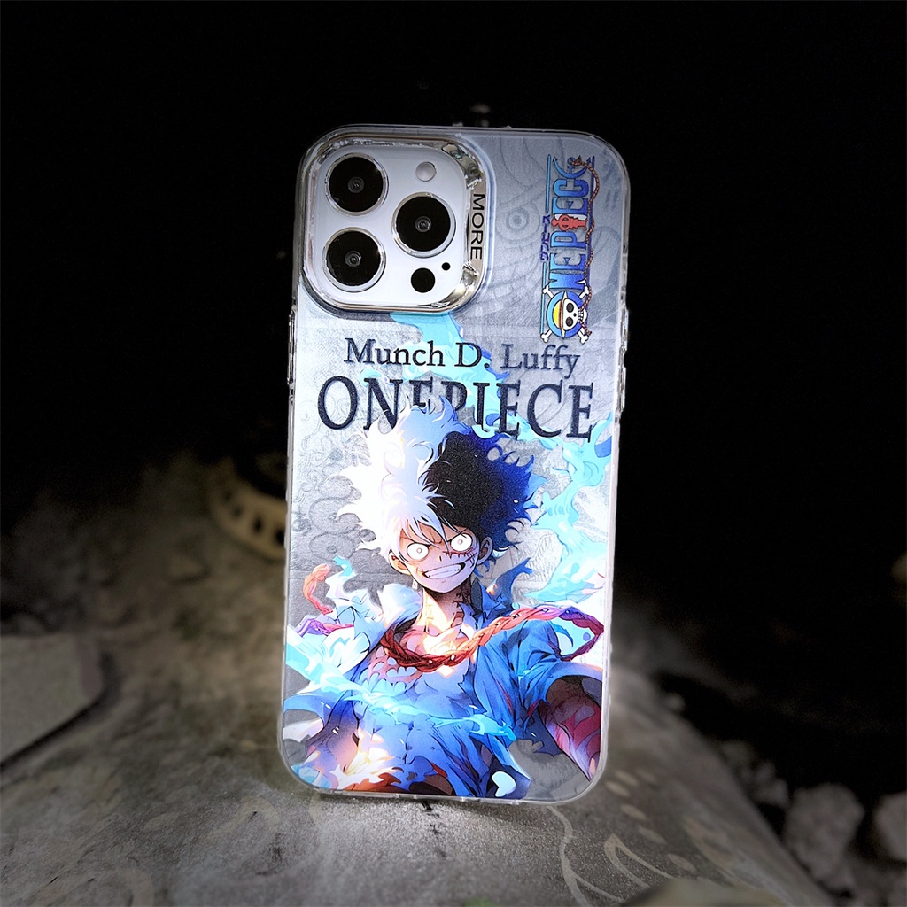 Phim hoạt hình phim hoạt hình anime one piece luffy sauron mạ khung ống kính kim loại imd vỏ điện thoại silicon thích hợp cho iphone 14 14pro 14max 13promax 12 12promax 11