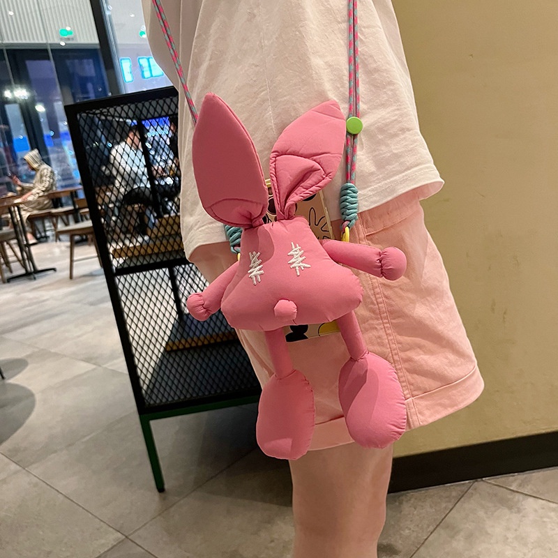 Ere1 con thỏ con phim hoạt hình điện thoại di động kẹp lưng dễ thương búp bê chuỗi chéo