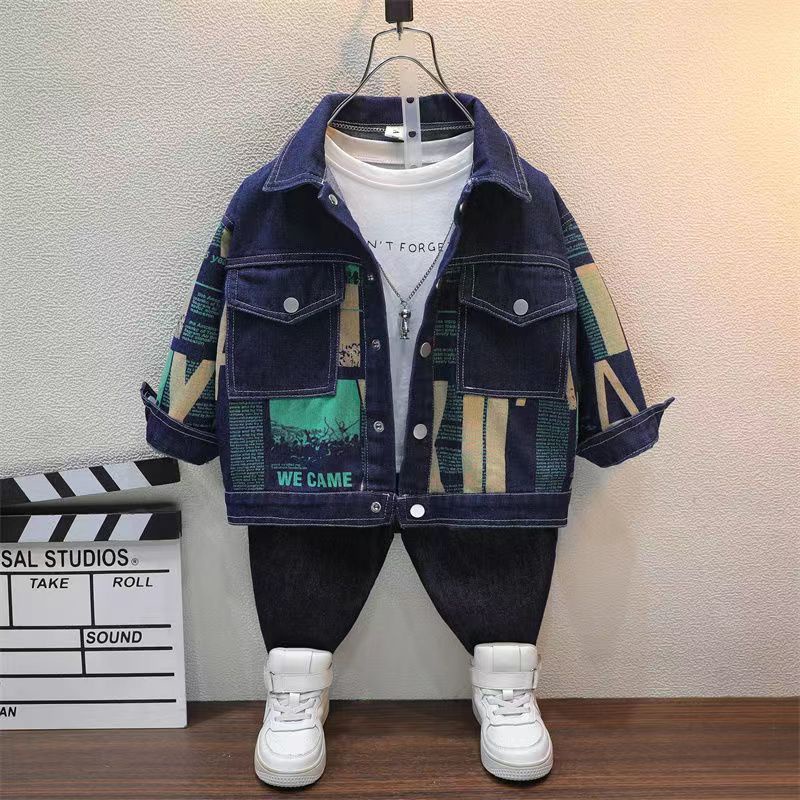 Áo Khoác denim Phong Cách Hàn Quốc Mới Cho Bé Trai