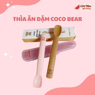 Thìa ăn dặm silicone COCO BEAR phong cách hàng quốc _ Thìa ăn dặm silicone siêu mềm