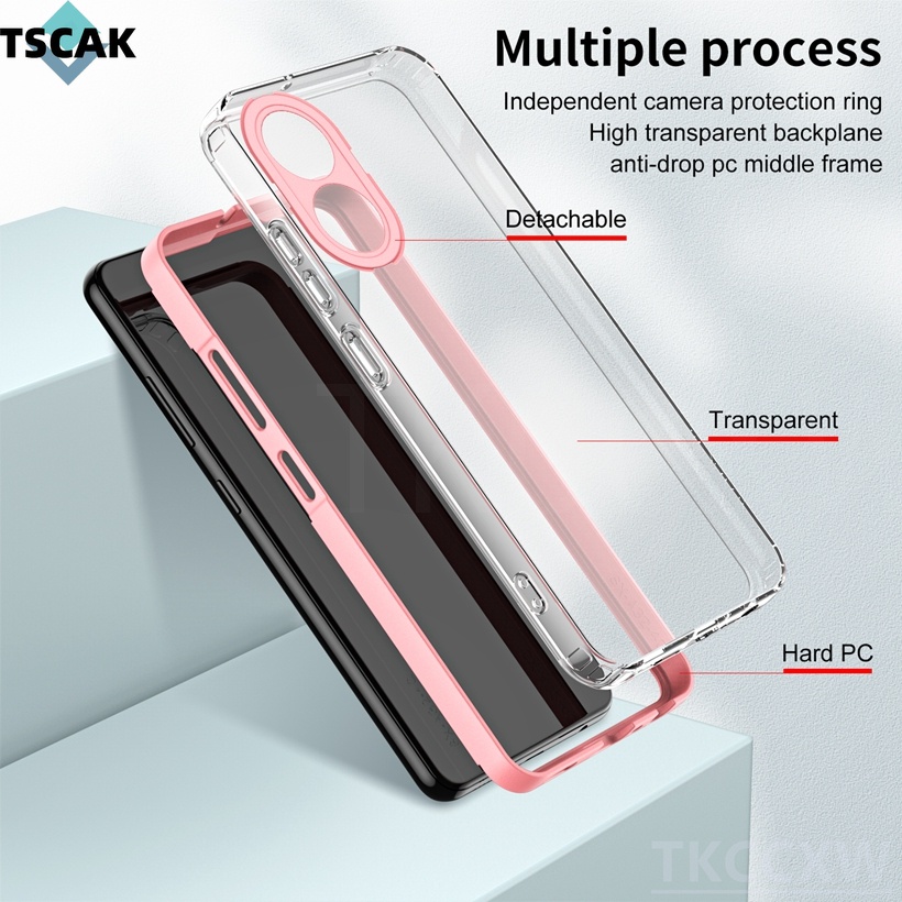 Ốp Điện Thoại Mềm Trong Suốt Viền Màu Chống Sốc 3 Trong 1 Cho redmi 13c 12c k60 pro note 12 turbo 12