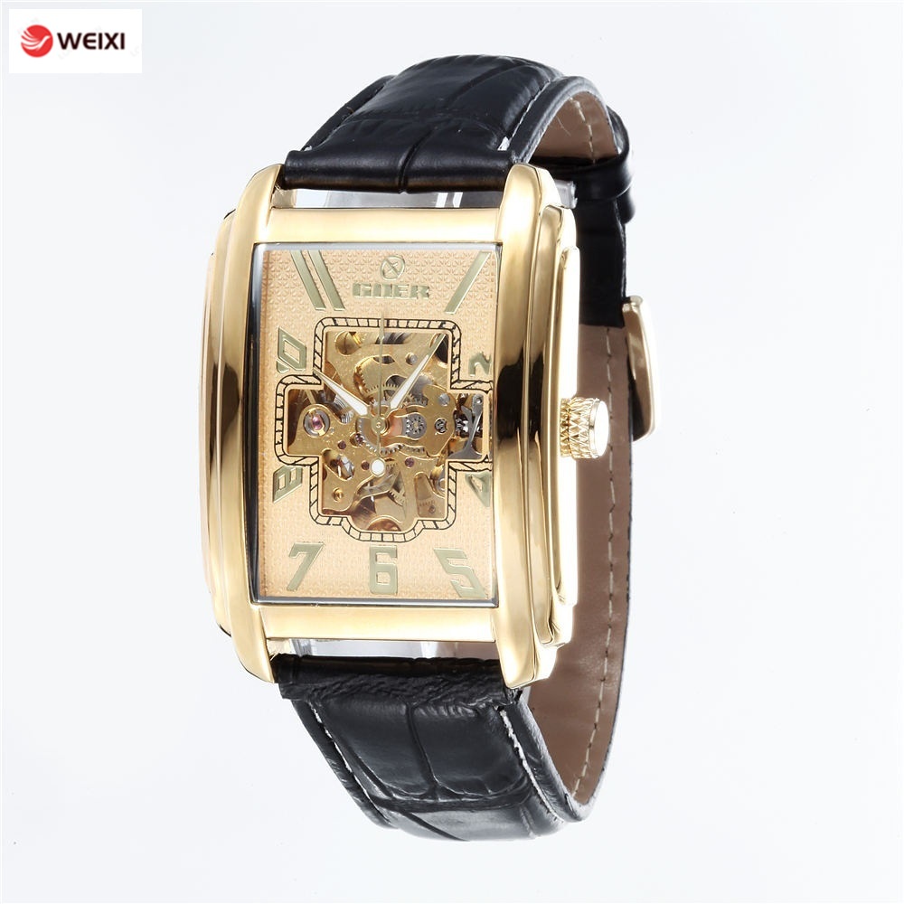 Đồng Hồ Cơ Tự Động Mặt Chữ Nhật Cho Nam