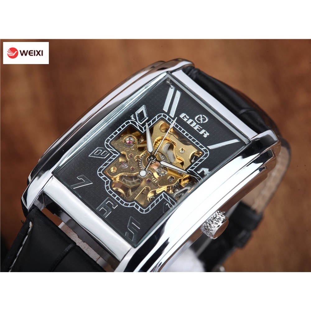 Đồng Hồ Cơ Tự Động Mặt Chữ Nhật Cho Nam