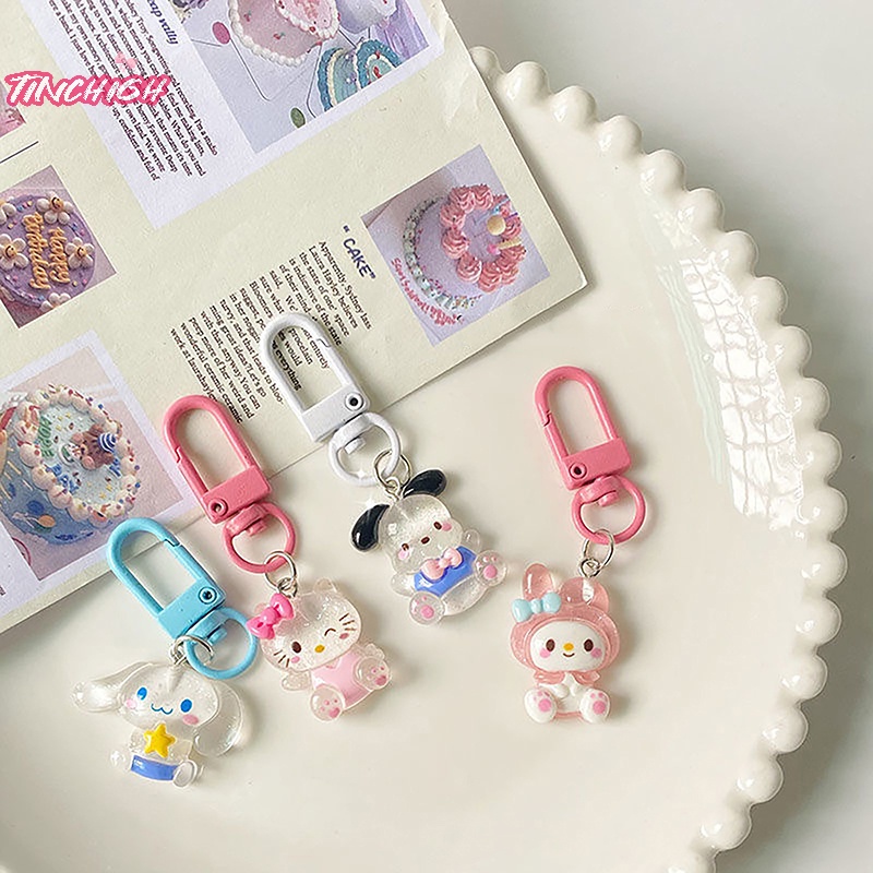 Sanrio anime my melody bag keychain cartoon cinnamonroll cute car keyring phụ kiện trang trí mặt dây chuyền di động