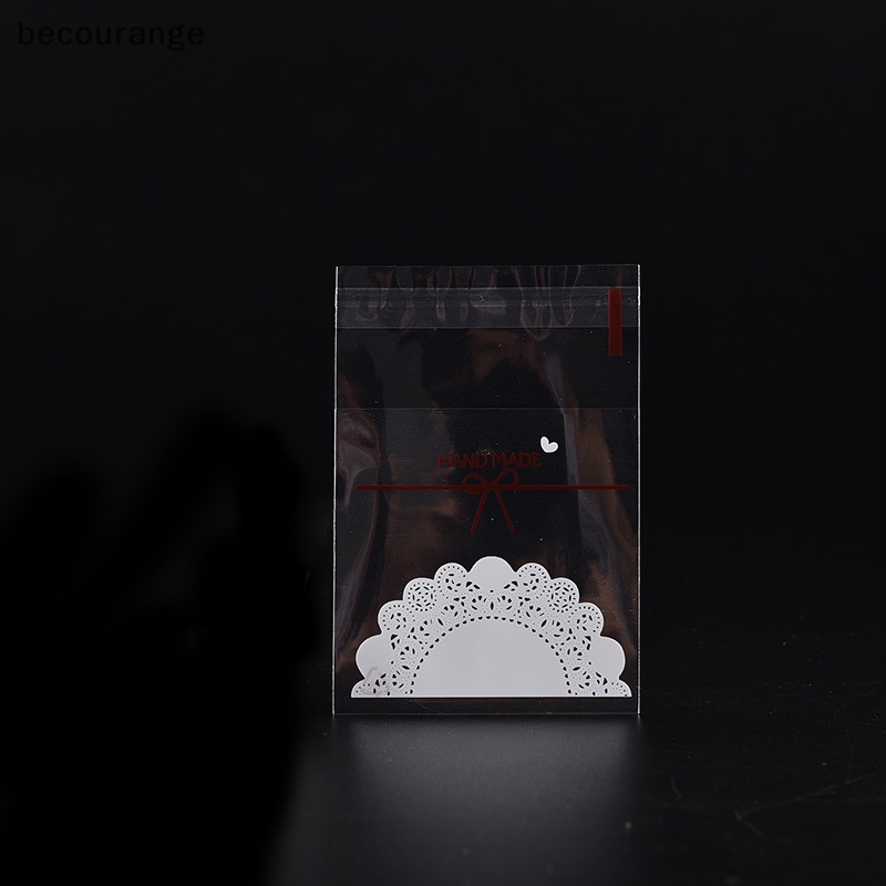 100 cái ren trắng tự dính cookie gói kẹo túi quà tặng giấy bóng kính sinh nhật