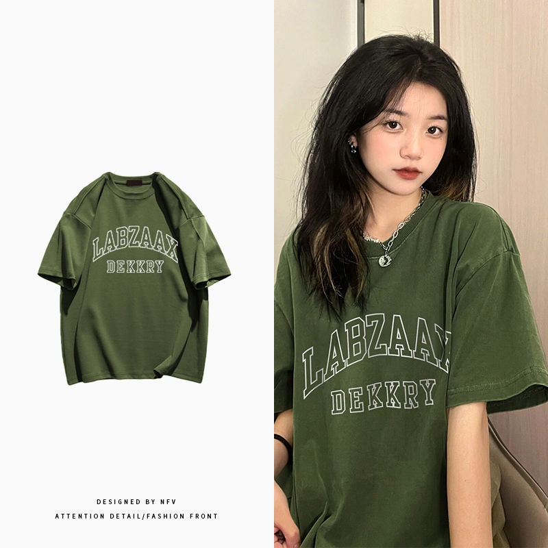 Áo t-shirt oversize nắp t-shirt 100% cotton american short sleeve t-shirt cho nam và nữ in chữ rời c
