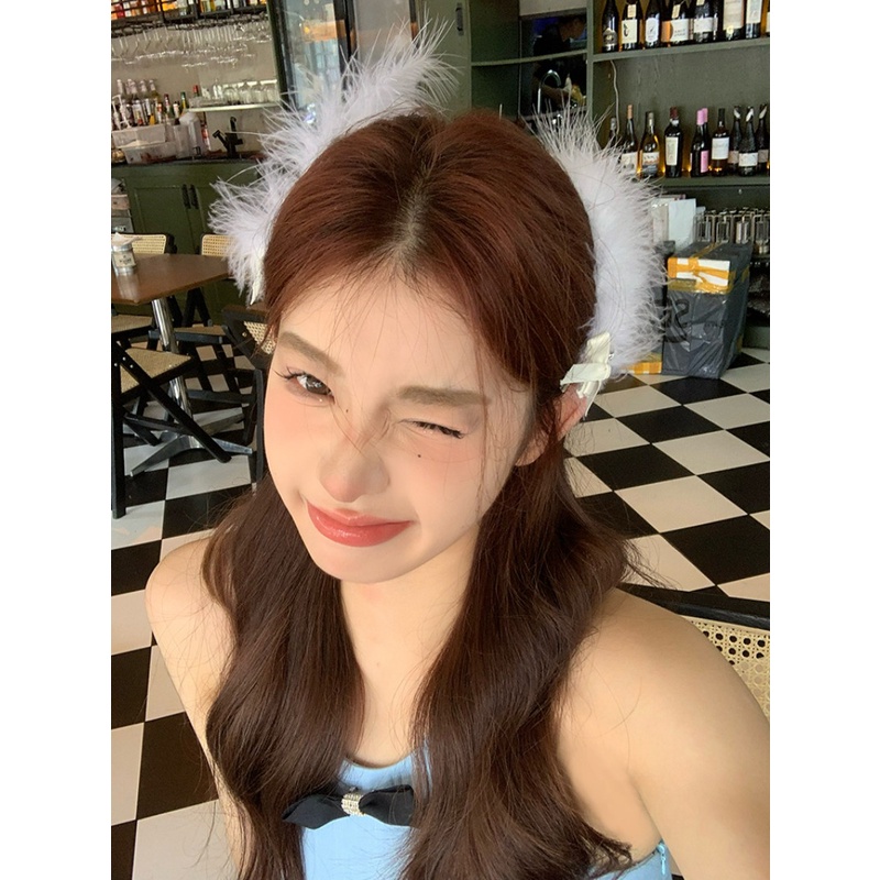 1 cái fairy beautiful feather kẹp tóc cưới kẹp bên tóc mũ cho cô gái mát mẻ ngọt ngào