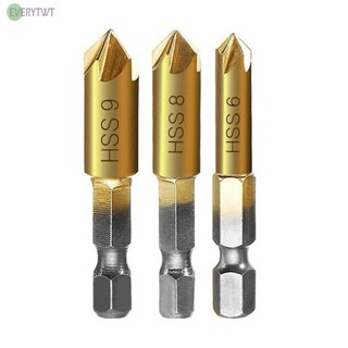 ⭐24H SHIPING ⭐3pcs Chamfering Tool Countersink Drill Bit  Hex Shank Woodworking Hole Opener