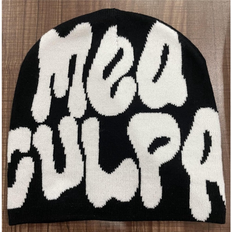 Mea culpa beanie hat brimless cap knitted hat