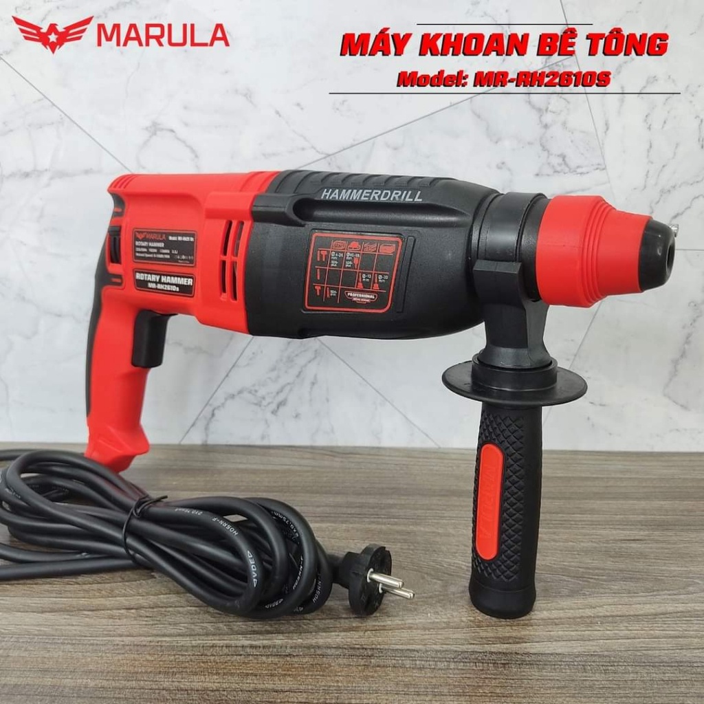 Máy khoan bê tông MARULA MR-RH2610S 3 chức năng - Khoan đục bê tông bảo hành CHÍNH HÃNG 12 THÁNG SIÊU THỊ MÁY DL