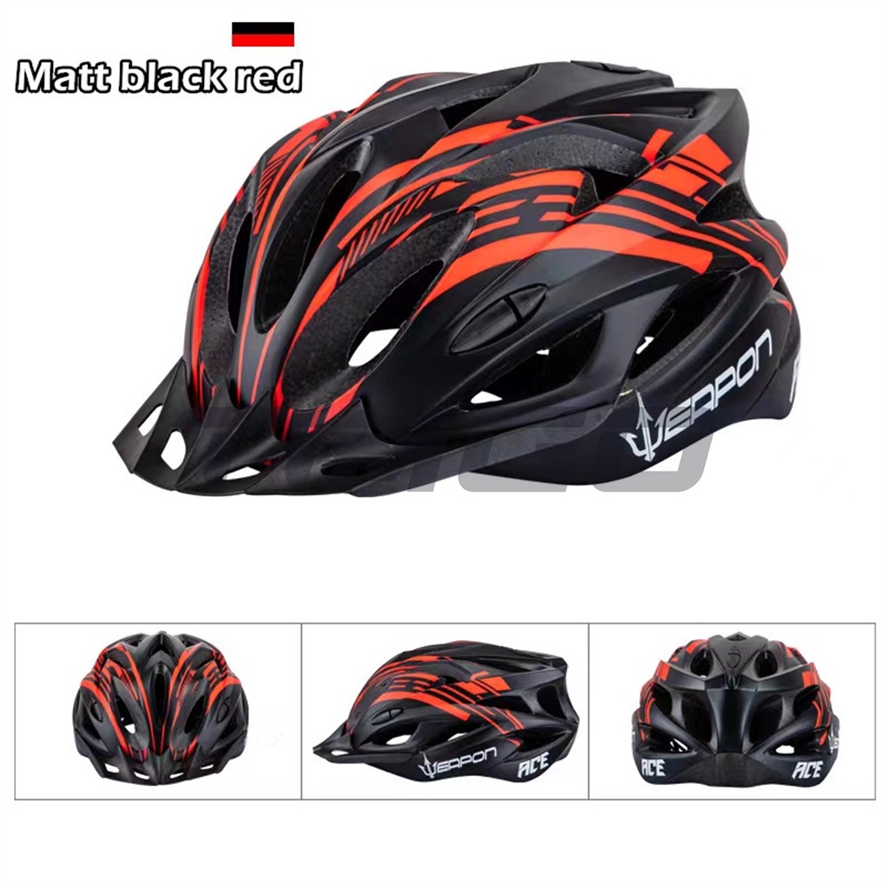 Eapon ace mtb mountain road bike mũ bảo hiểm người lớn đi xe đạp an toàn có thể tháo rời vành đen đỏ