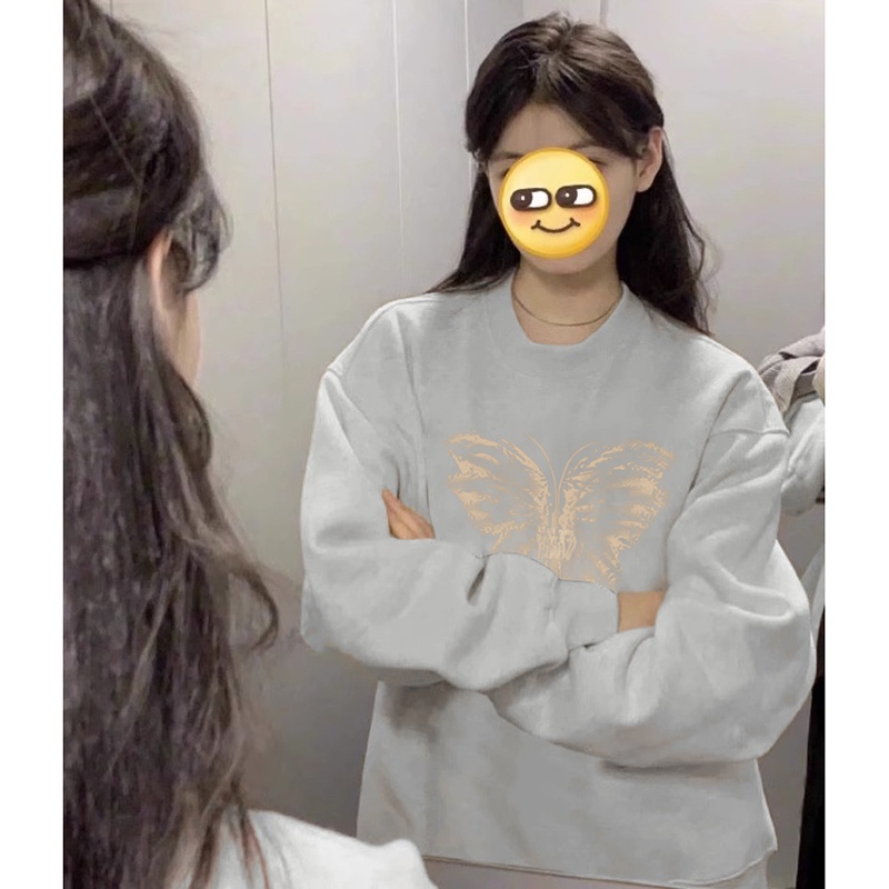 Áo len FASHMILY dài tay cổ tròn phong cách Hàn Quốc thời trang thu đông dành cho cặp đôi