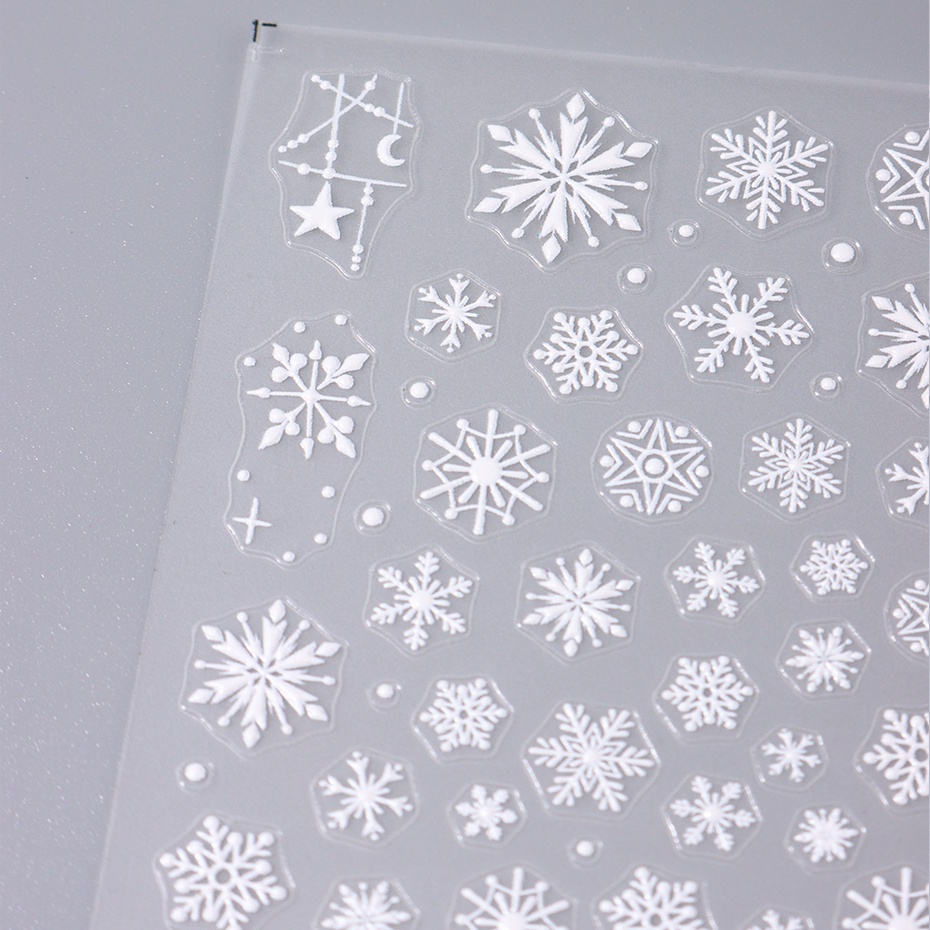 Miếng Dán Trang Trí Móng Tay 5d Hình Bông Tuyết Giáng Sinh Năm Mới