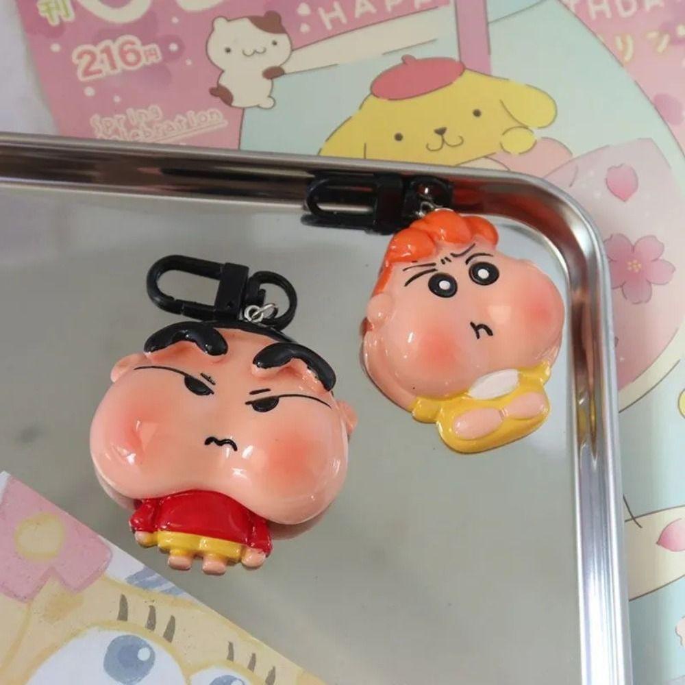 Shanrong Móc Chìa Khóa acrylic Hình shin chan Hoạt Hình Sáng Tạo Phong Cách Hàn Quốc