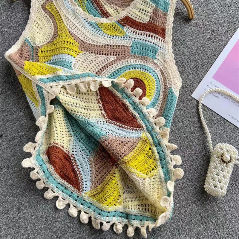 Xiangbao Áo Tank Top Dệt Kim Cổ Tròn Tay Ngắn Làm Đạo Cụ Chụp Ảnh Cho Nữ