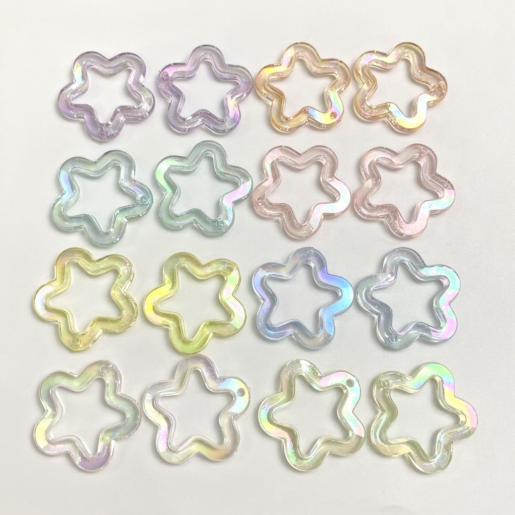 Set 5 Hạt Cườm 31mm Hình Ngôi Sao Nhiều Màu Sắc Dùng Làm Trang Sức / Điện Thoại