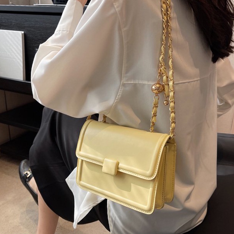 Túi Đeo Vai Hình Vuông Cỡ Nhỏ Màu macaron Màu Trơn Đơn Giản Thời Trang Cho Nữ