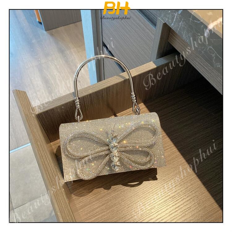 Túi Đeo Chéo Đính Kim Cương Lấp Lánh Kiểu Pháp Mới 2023