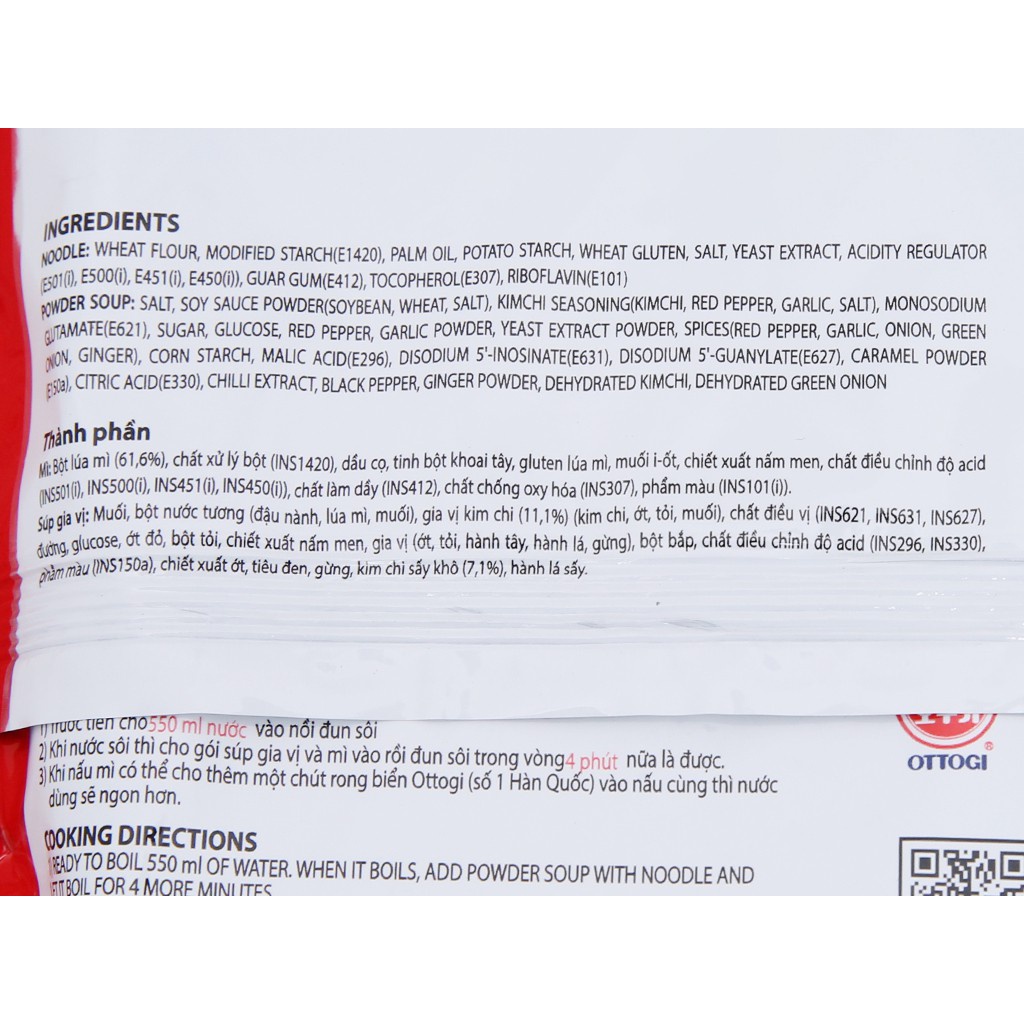 Mì Kimchi Ottogi 120G