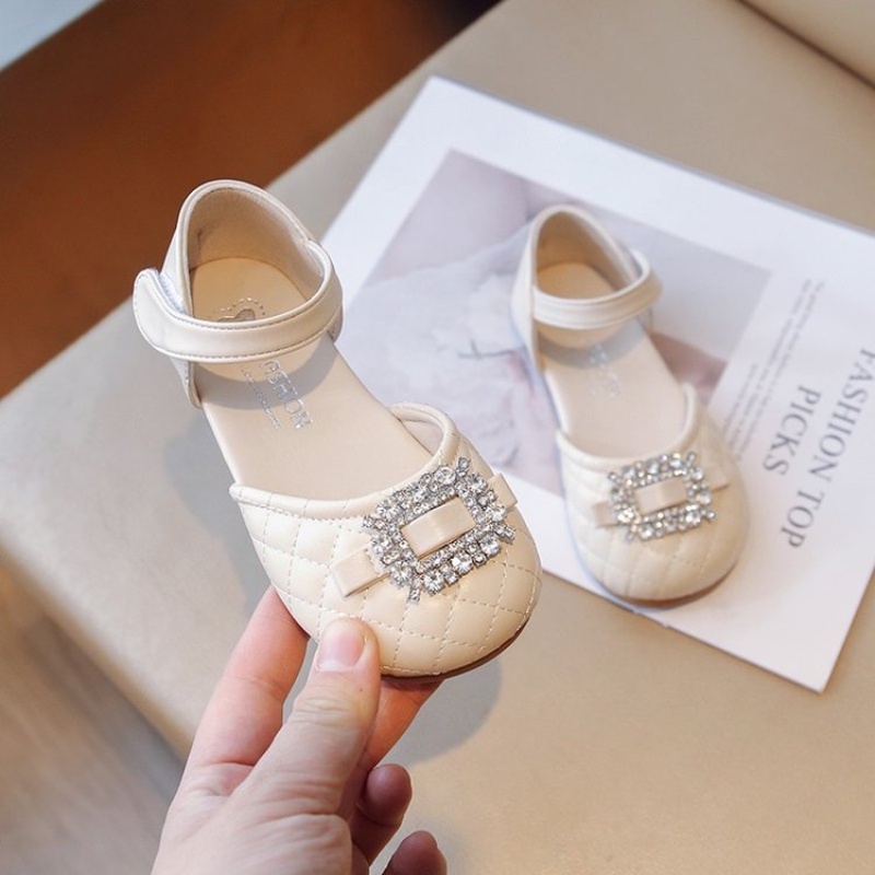 Giày Búp Bê Da Mềm Đính Đá Kiểu Công Chúa Thời Trang Xuân Hè 2023 Cho Bé Gái