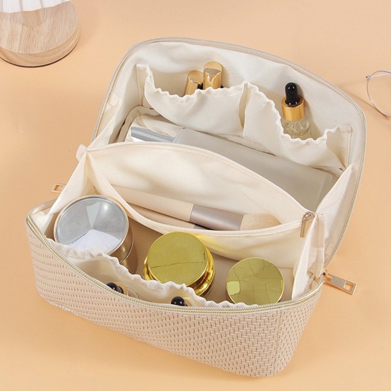 Túi Da PU Đựng Đồ Trang Điểm Sức Chứa Lớn Tiện Dụng Cho Nữ