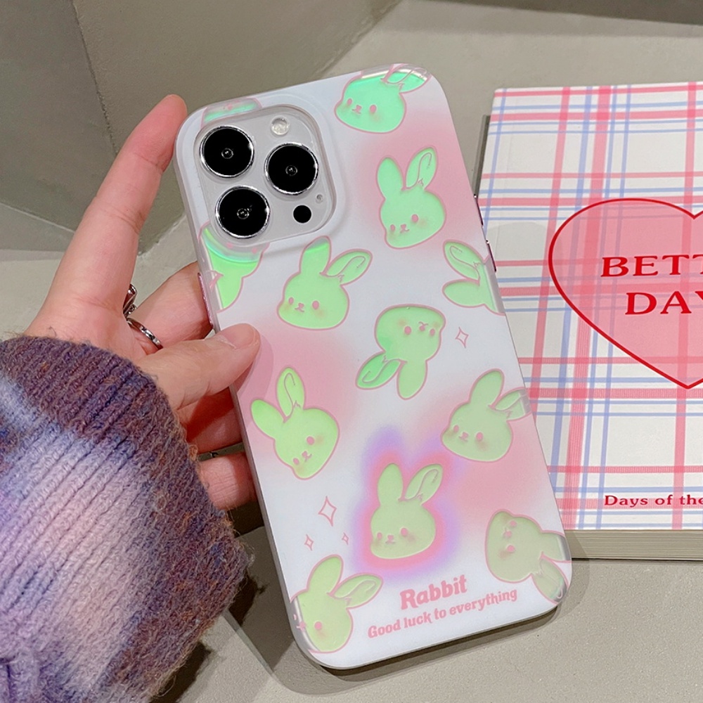 Ốp Điện Thoại IMD Mềm Dày Dặn Chống Sốc Hình Thỏ Dễ Thương Cho IPhone 14 13 12 11 Pro Max