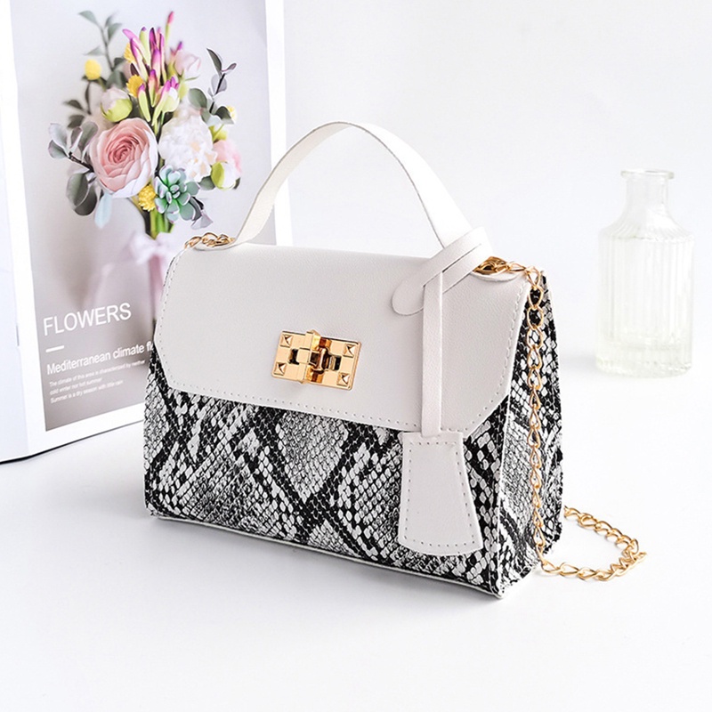 Túi Da Pu Đeo Chéo In Họa Tiết Da Rắn Sang Trọng Thanh Lịch Dành Cho Nữ