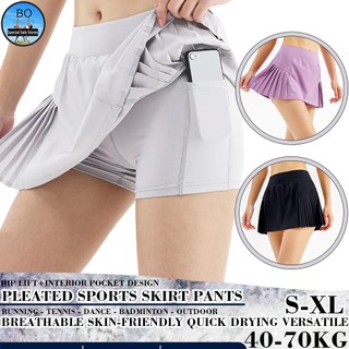 【BOSPORT】Quần short Thể Thao Chạy Bộ Nhanh Khô Chống Chói Phối Váy Ngắn Xếp Ly Có Túi Dành Cho Bạn Nữ