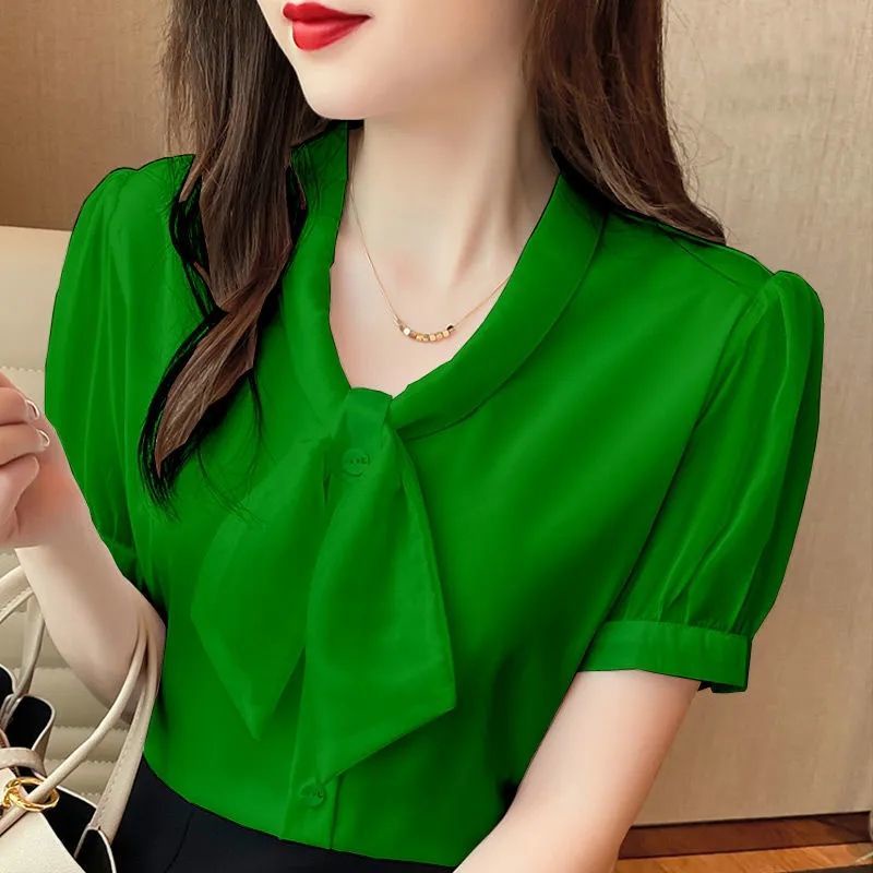 Áo Sơ Mi Chiffon Tay Ngắn Dáng Rộng Thời Trang Mùa Hè Dành Cho Nữ