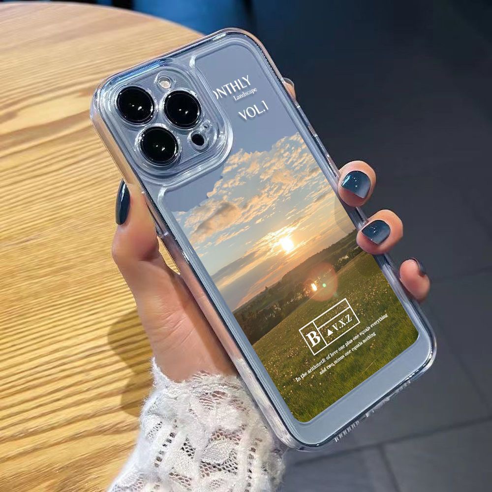 Ốp Điện Thoại TPU Mềm Chống Sốc In Hình Cảnh Hoàng Hôn Cho iphone 11 Promax 14 pro max 11 12 / 13 / 6 / 7 / 8plus / X max