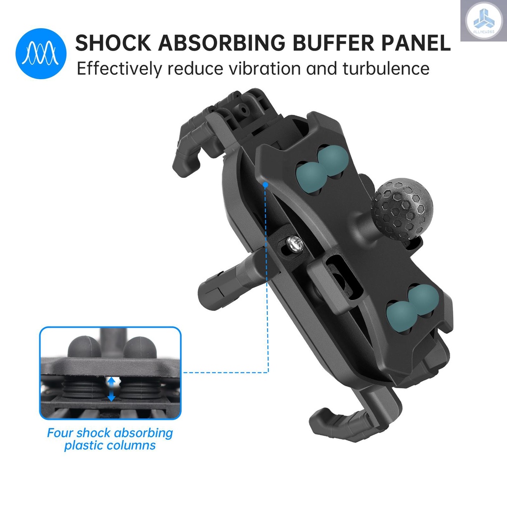 Motorcycle Phone Mount Holder Waterproof Motorcycle Cell Phone Holder Anti-theft 360° Rotation Motorbike Handlebar Mount for 3.5-6.5inch Phone