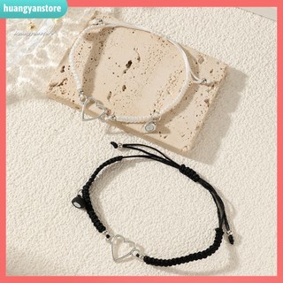 HY 2Pcs Attractive Couple Bracelets Clothing Accessories Braided Rope Charms String Bracelets Hand Made