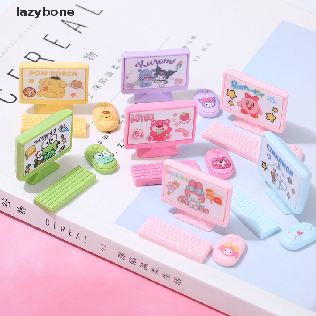 Bộ Đồ Chơi Bàn Phím + Chuột + Màn Hình Mini Trang Trí Nhà Búp Bê